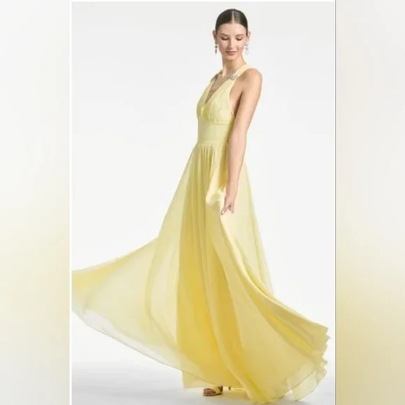 Sachin & Babi Women's Yellow Kenzia Gown SZ 2 NEW